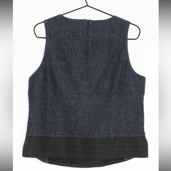 Armani Exchange Pieced Tweed Shell Navy Blue and Black Top NWT - Picture 3 of 13